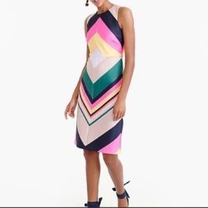J. Crew Multi-Color Pop Stripe Chevron Dress